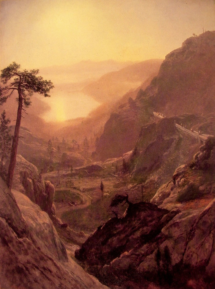 Albert Bierstadt Painting View of Donner Lake, California - Click Image to Close